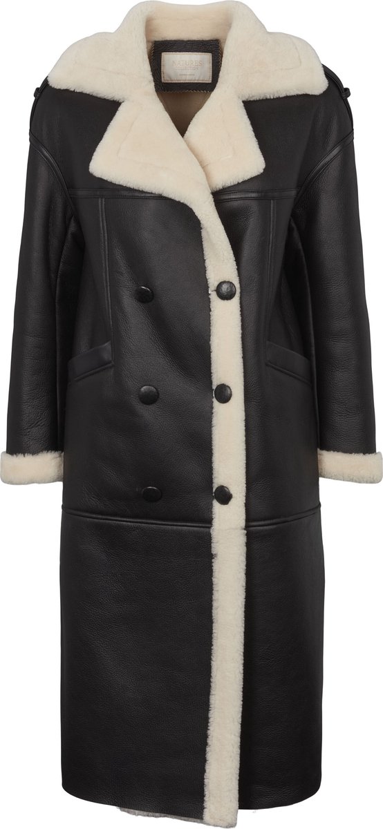 Natures Collection Heidi Jas Dubbelzijdige schapenvacht Shearling schapenvacht Zwart