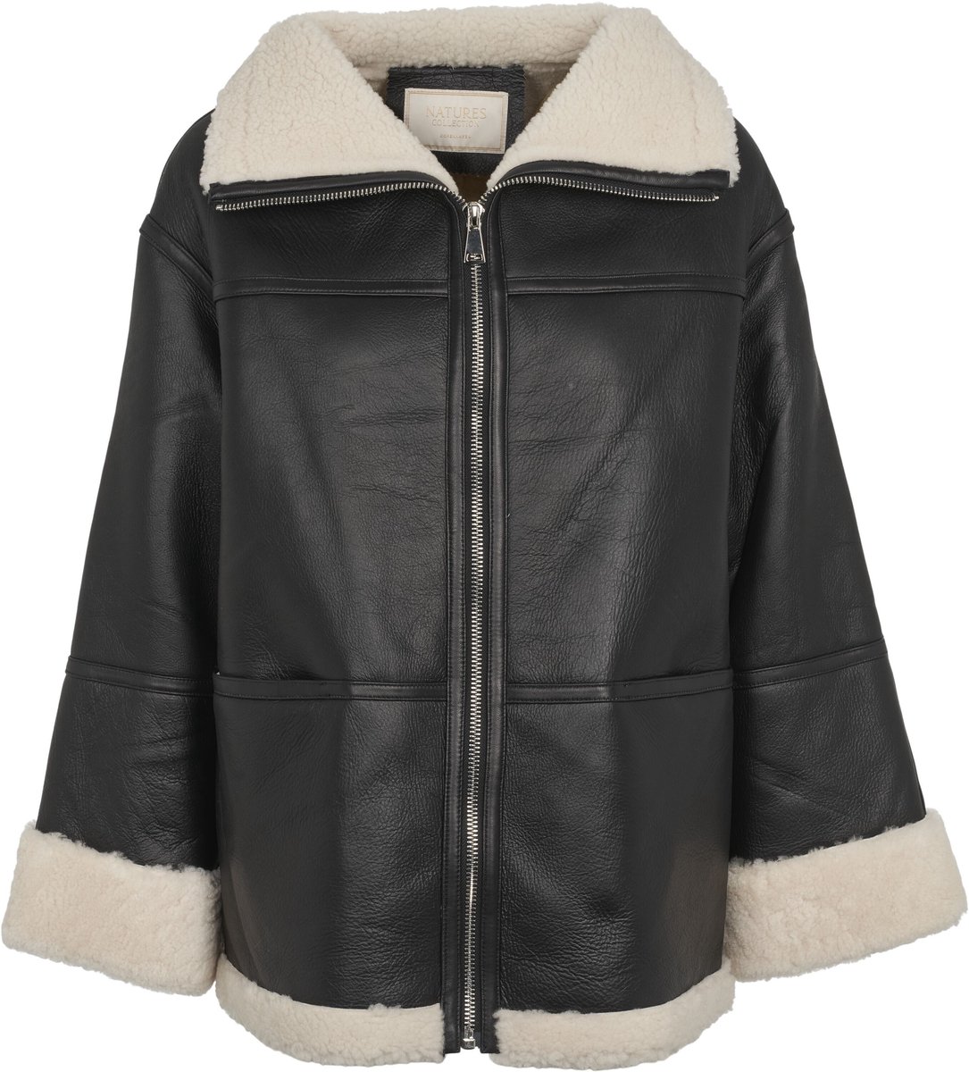 Natures Collection Karina Jas Dubbelzijdige schapenvacht Shearling schapenvacht Zwart