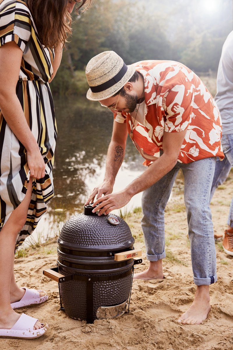 Grill Guru Kamado Barbecue Original Compact ø33cm / ø13inch - Compleet - Grijs – foto 5