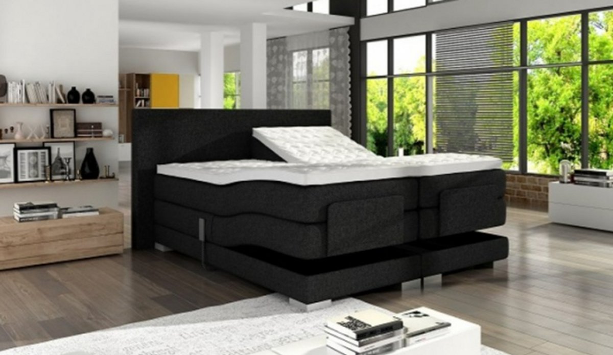 Nessa® - 180x200 Elektrische Boxspring Tesla - Zwart Stof