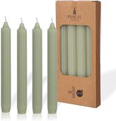 Comforder Potloodkaarsen Groen - Set van 4 Dinerkaarsen 20cm - 4 x 7 Branduren