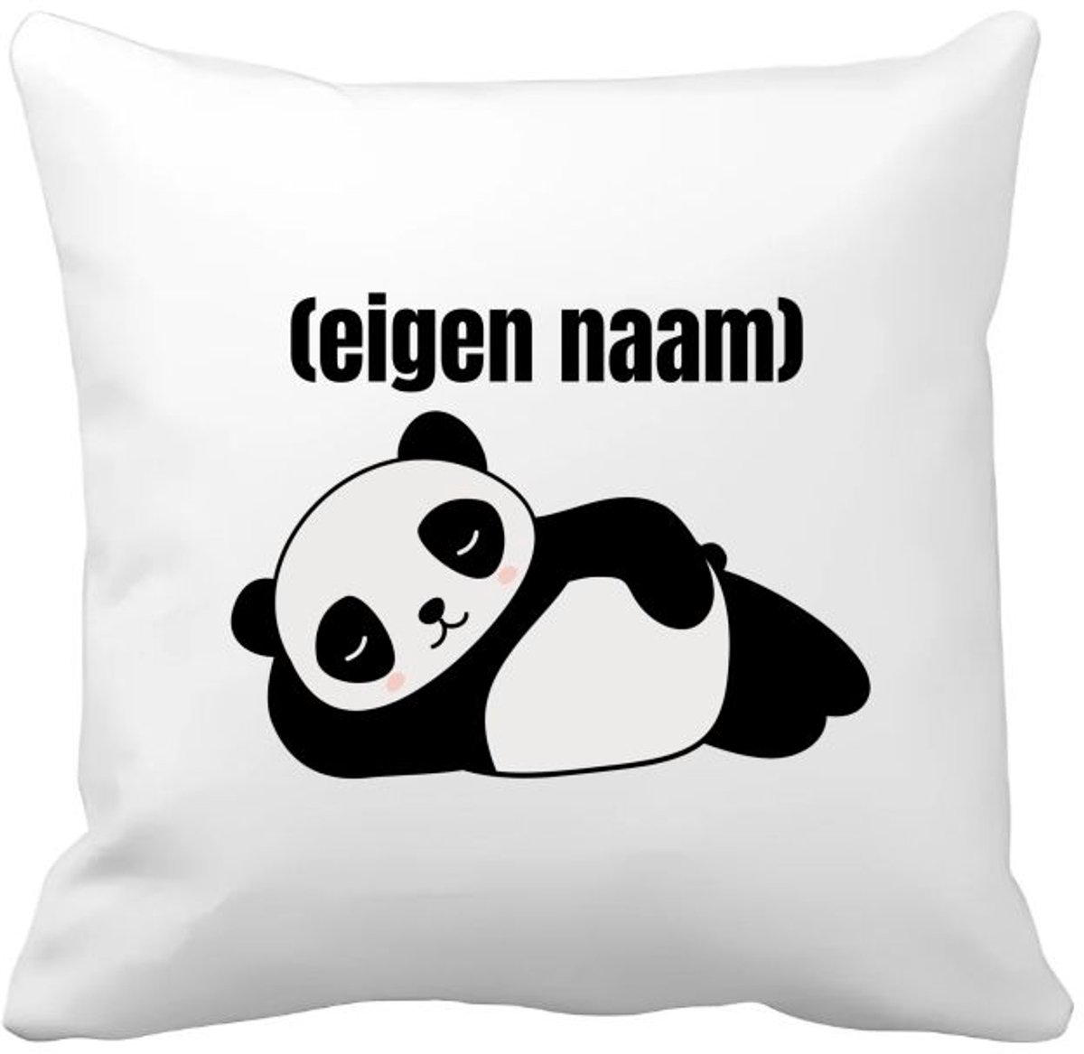 Akyol liggende panda met eigen naam Kussen hoes - Panda - panda liefhebbers - iemand die houdt van panda's - verjaardag - cadeau - kado - 40 bij 40 cm Multicolor