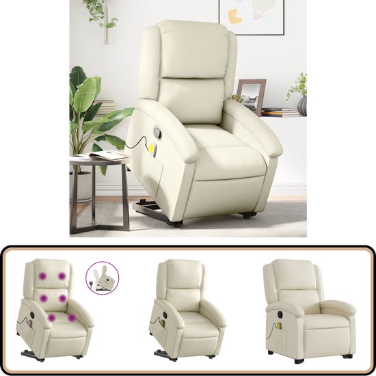 vidaXL Sta-op-massagestoel verstelbaar stof crèmekleurig - buy at the price of vidaXL Sta-op-massagestoel verstelbaar stof crèmekleurig - buy at the price of