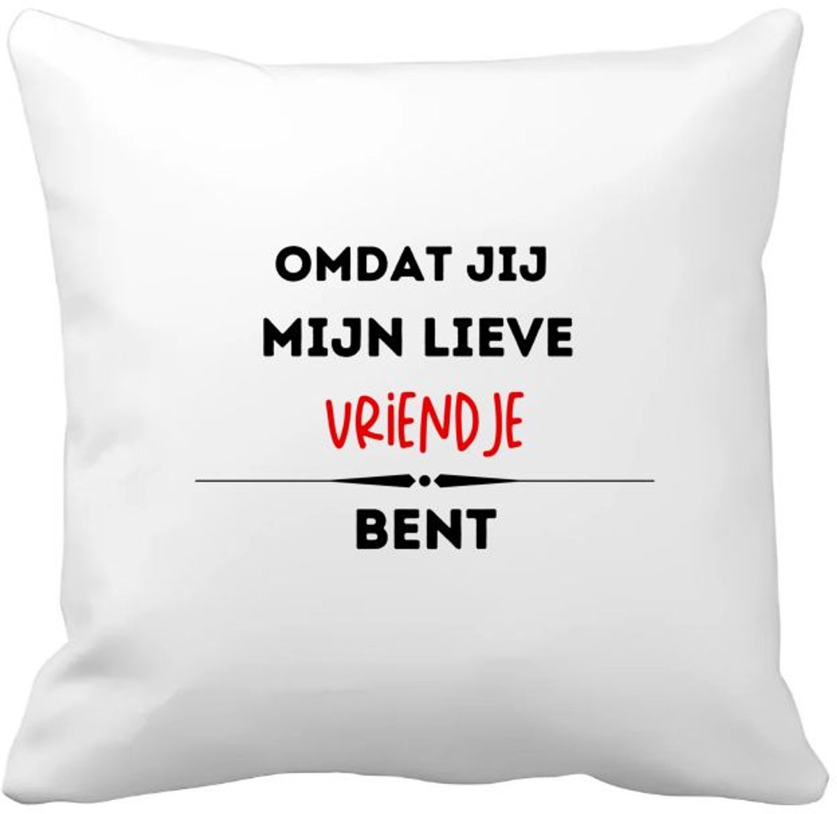 Akyol omdat jij mijn lieve vriendje bent Kussen hoes - Vriend/vriendin - de liefste vriend - valentijnsdag - verjaardag - cadeautje voor vriendje - kado - geschenk - 40 bij 40 cm Multicolor
