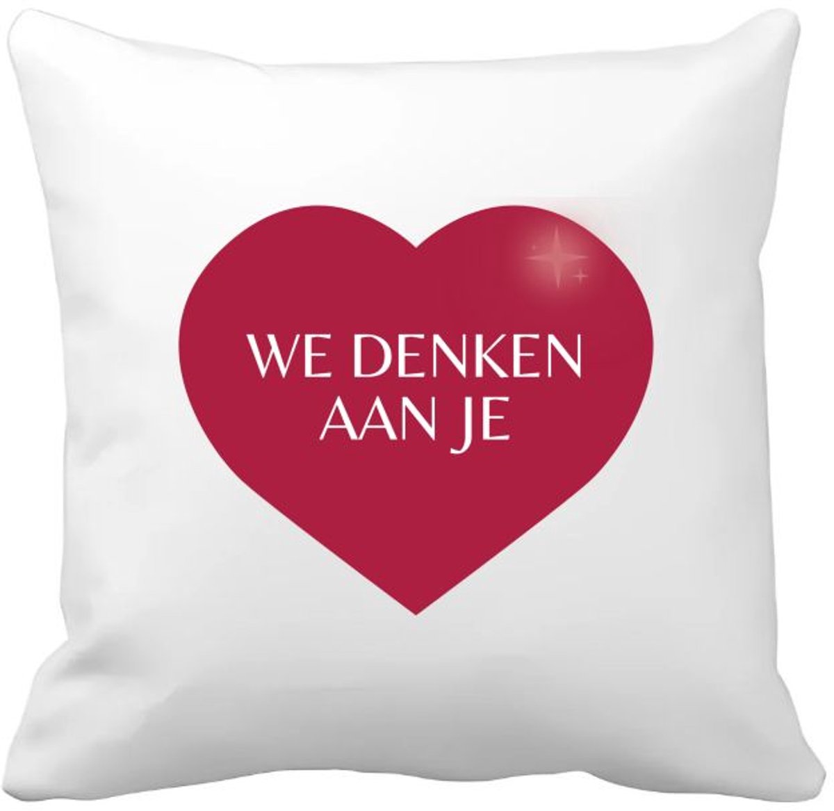 Akyol we denken aan je hartje Kussen hoes - Quotes - iemand die door een moeilijke tijd gaat - moeilijke tijd - ziek - koorts - snel beter worden - cadeau - beterschap cadeau - kado - gift - geschenk - 40 bij 40 cm Multicolor