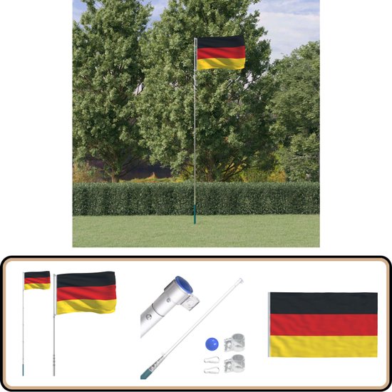 vidaXL - Vlag - met - vlaggenmast - Italië - 6,23 - m - aluminium