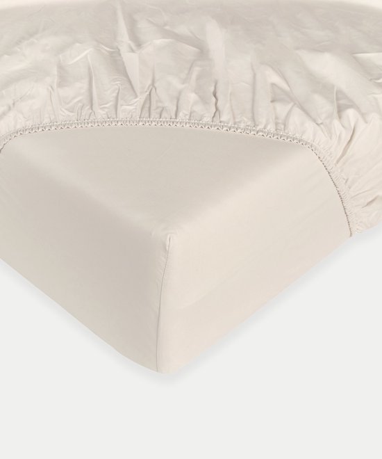 Homescapes Hoeslaken 90x190 cm – Crème – 100% Egyptisch Perkal Katoen
