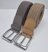 Ceinture élastique Ceinture extensible Ceinture tressée Ceinture tressée Ceinture élastique - unisexe - Couleur 1-Beige 2-Kaki 110 CM Offre pack de 2 de SKB Fashion
