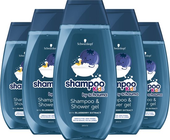 Schwarzkopf Shampoo Kids Blueberry - Haarverzorging - Bosbes - Lichaam en Haar - Zacht en Klitvrij - Frisse en Milde Geur - Voor Kinderen - Voordeelverpakking - 6x250ml