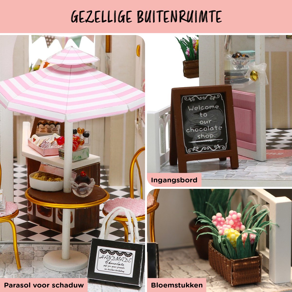 Modelbouwpakket Chocolatier - Volwassenen & Kinderen - DIY - Hobby - Knutselen - Poppenhuis - Doll House - Crafts&Co — afbeelding 2