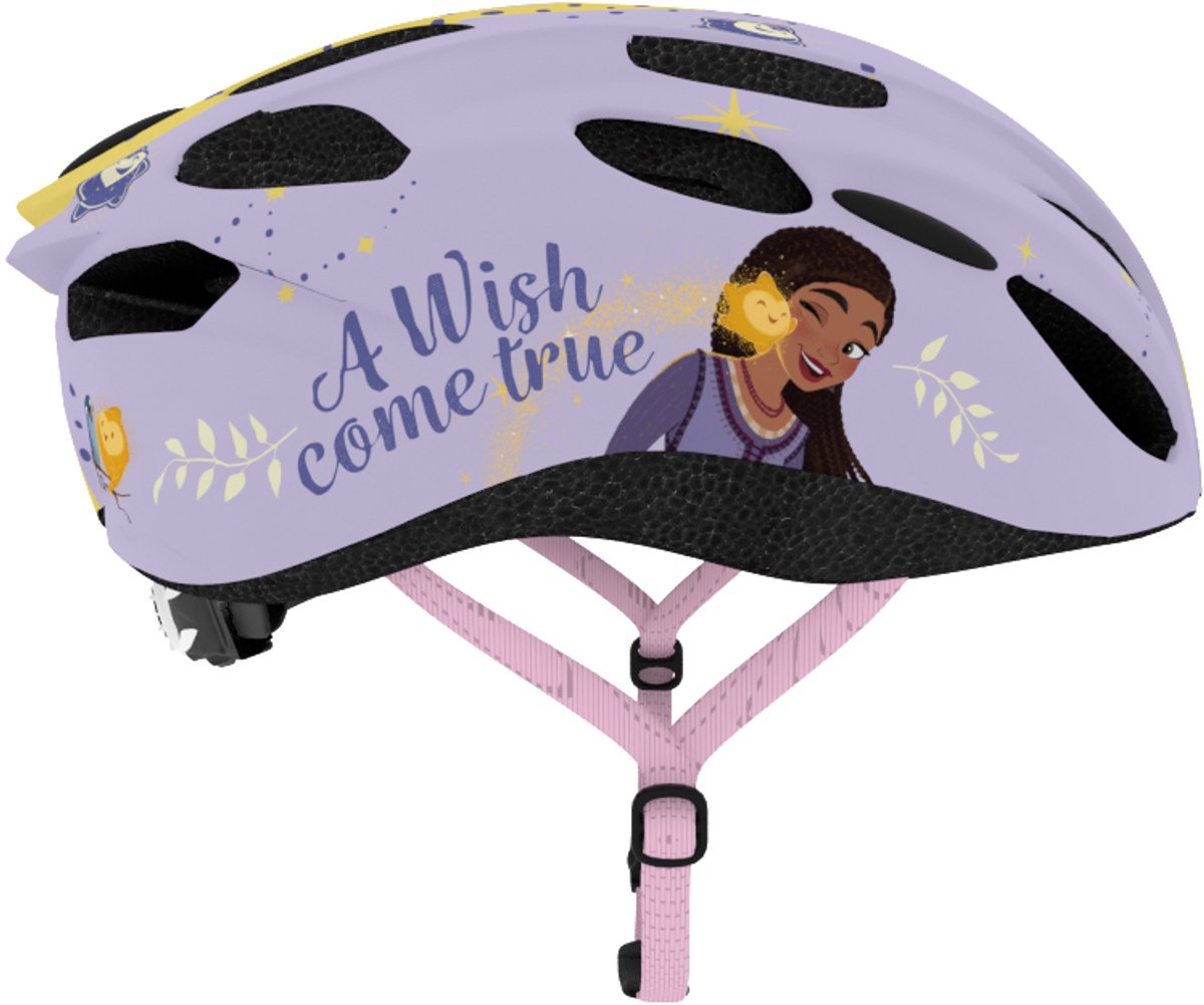 Kinderhelm Fiets Meisjes Disney Wish Fietshelm 52-56cm Paars Geel