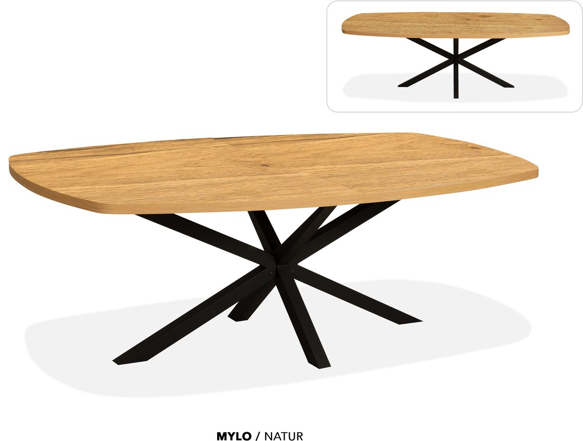 Maxfurn Deens ovale uitschuiftafel 200/260cm | Zeer krasvast | Kleur: Natur