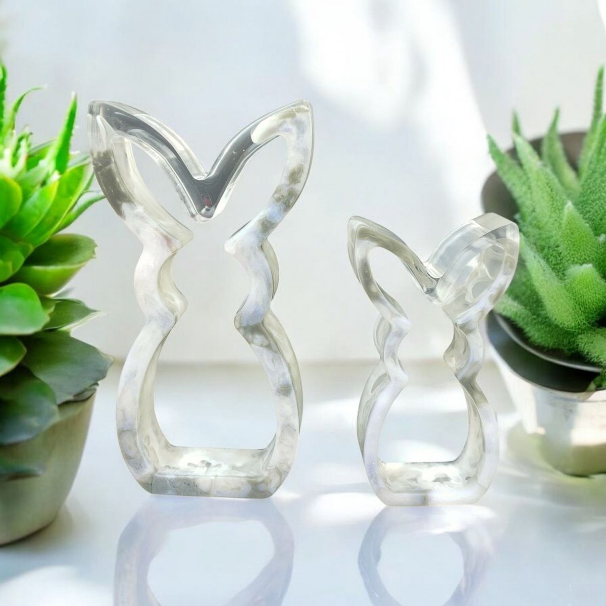 Resin Art JR: Paas decoratie / Decoratieve Epoxy Paashazen (set van 2 st.)