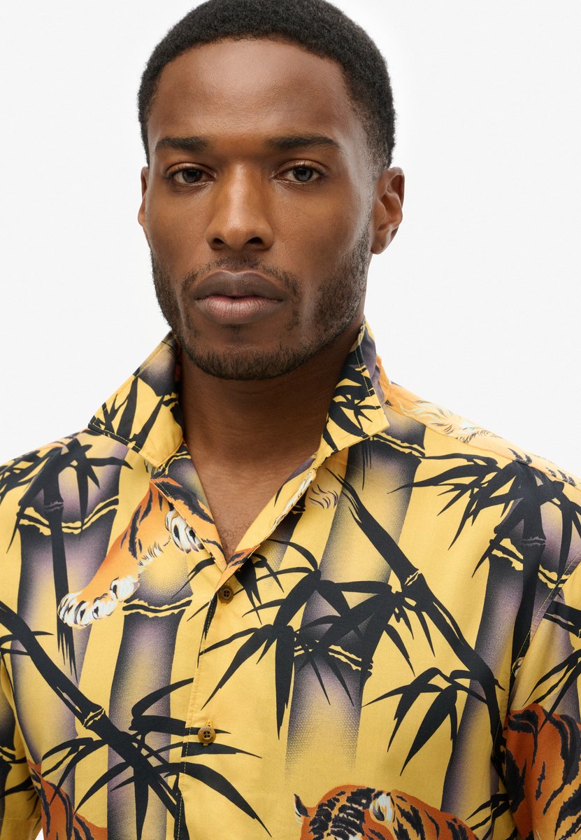 Superdry Hawaiian Resort overhemd Heren Shirts Goud