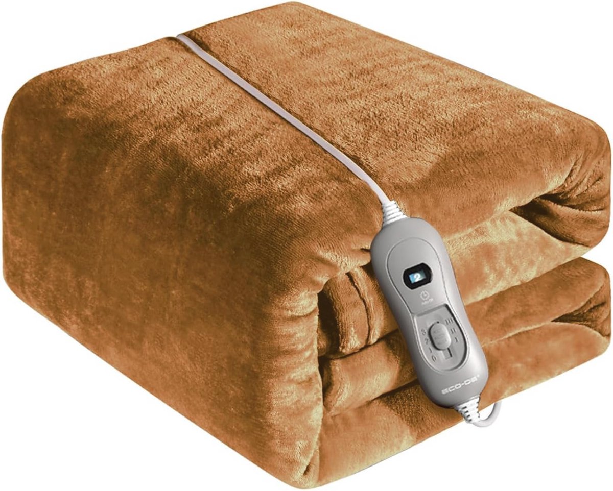 Elektrische verwarmingsdeken 180 x 130 cm met afstandsbediening en automatische uitschakeling