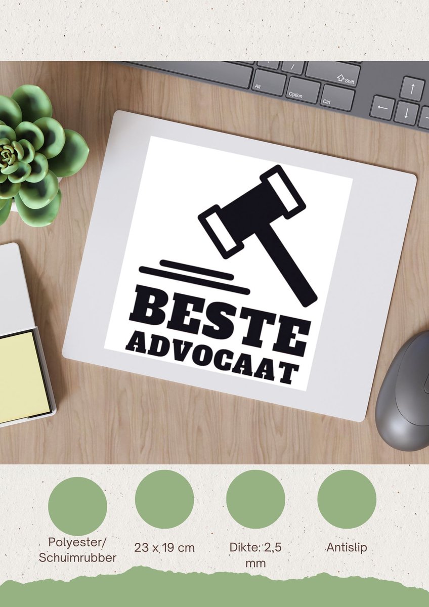 Akyol - beste advocaat Muismat - Beste advocaat - collega - cadeau - 23 bij 19 cm