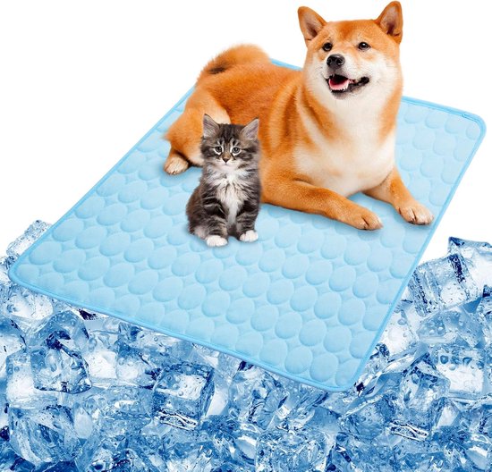 1 stuk koelmat voor honden - koelmat - verbeterde koeldeken voor huisdieren - herbruikbare koelmat voor honden van ijszijde - wasbaar zacht kussen - voor puppy, kitten, huisdier - blauw