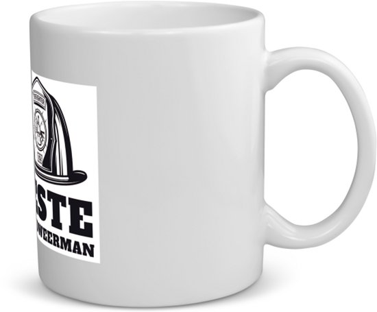 Mug meilleur pompier avec impression - meilleur pompier - collègue - cadeau - contenu 350 ML