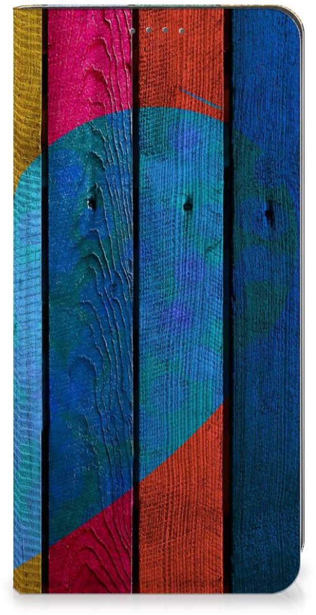 Google Pixel 8A Book Wallet Case Wood Heart - Cadeau voor je Vriend