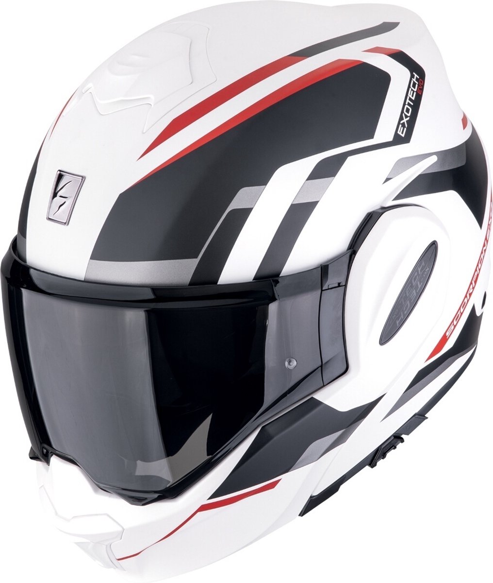 Scorpion EXO-Tech Evo Furio Zwart Wit Rood Systeemhelm - Maat L - Helm