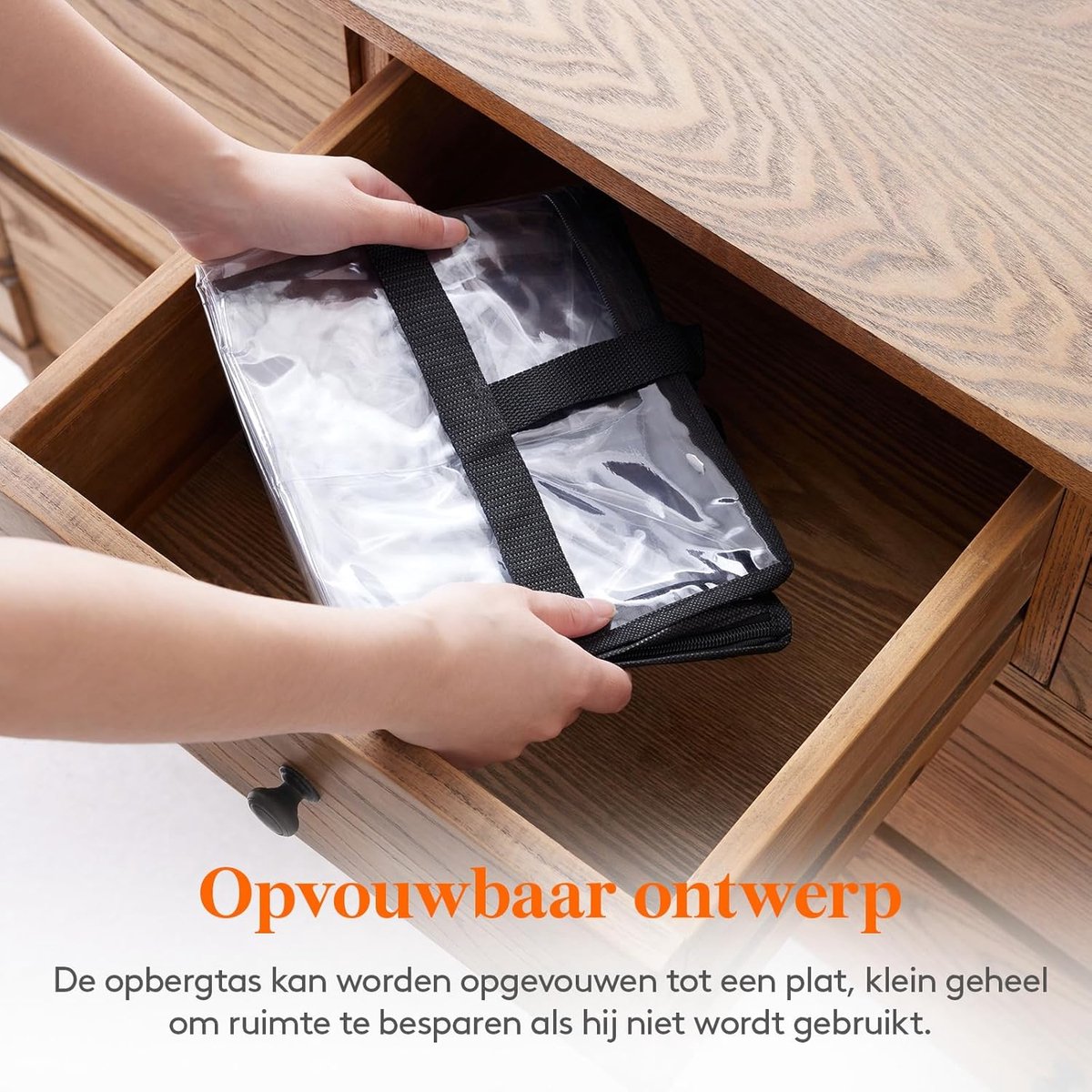3 stuks transparante plastic opbergtassen voor onder het bed, 60 liter, opbergbox met
