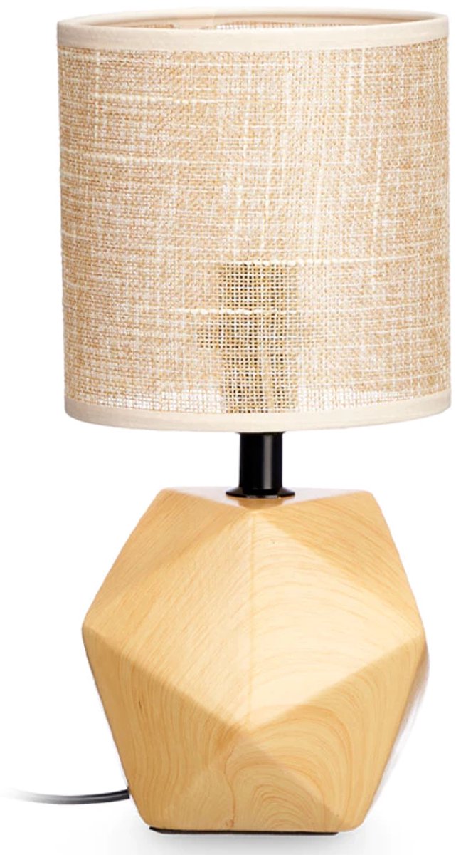 Tafellamp Prisma tafellamp met houteffect