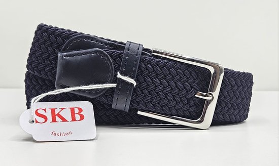 SKB Fashion Lot de 2 ceintures élastiques Ceinture extensible Ceinture tressée Ceinture tressée Ceinture élastique - unisexe - Couleur 1-Marron clair 2- Blauw 105 CM