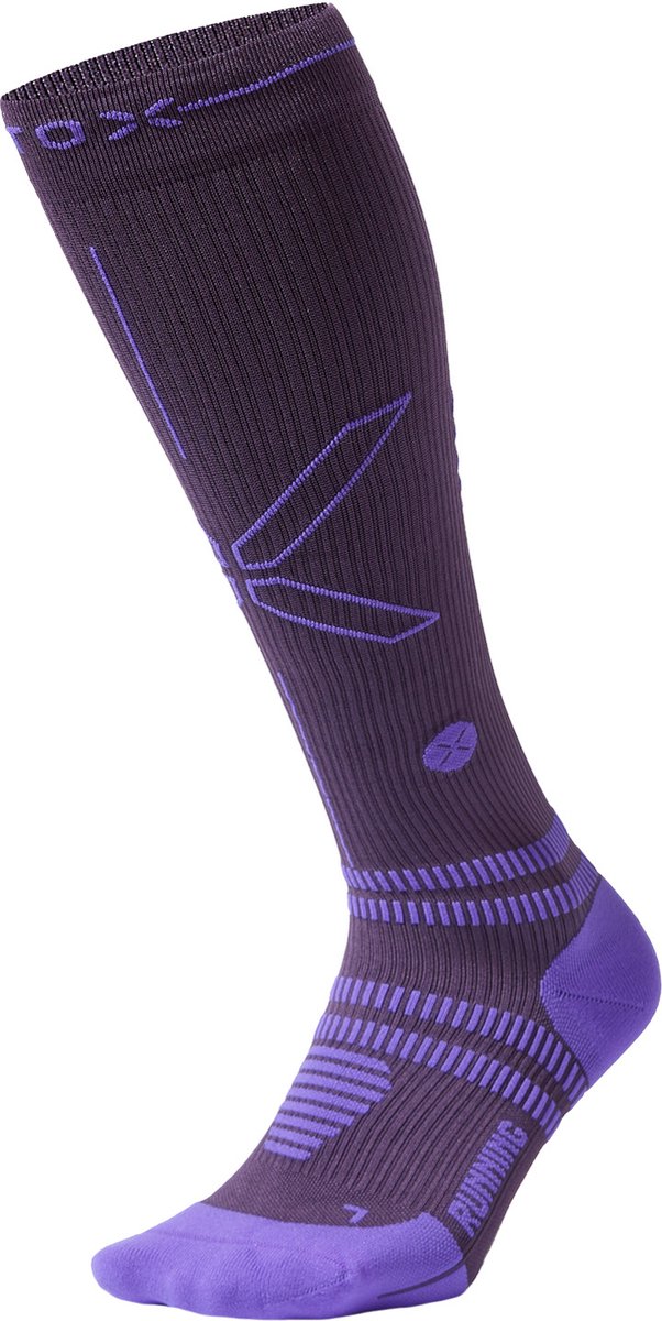 STOX Energy Socks Hardloopsokken Dames - Compressiekousen - Compressie Sokken Hardlopen - Sportsokken Paars - Maat L: 40-43 - 1 Paar