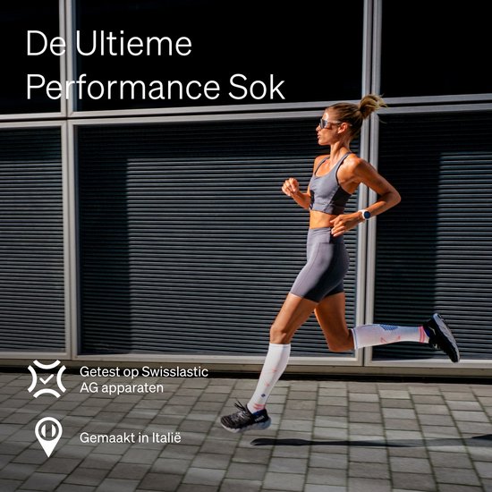 STOX Energy Socks Hardloopsokken Dames - Compressiekousen - Compressie Sokken Hardlopen - Sportsokken Geel - Maat M: 38-40 - 1 Paar