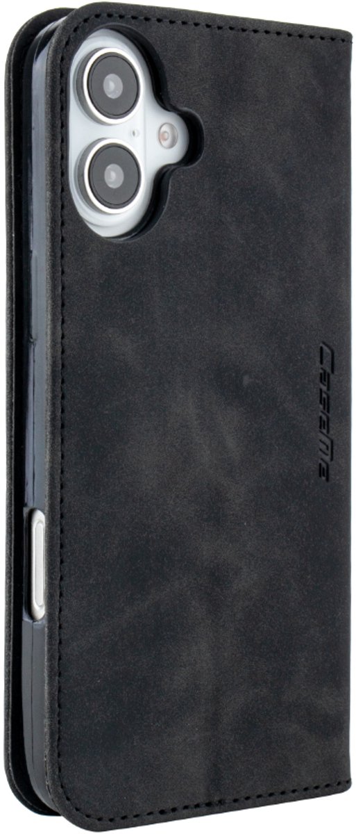 Mobile5 - iPhone 16 Plus Bookcase Hoesje - Zwart - Kunstleer - Anti Shock
