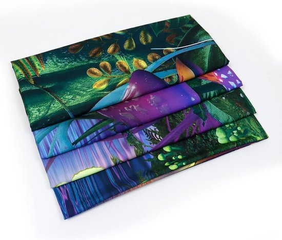 Ulticool - Lune Champignons Papillons - Glow in the Dark Tapisserie Décoration Magic - Psychédélique - Lumière noire Party Tapisserie Fond Tissu - 200x150 cm - Toile de Fond UV Lampe Réactive - Groot Tapisserie - Affiche - Siècle des Lumières Néon