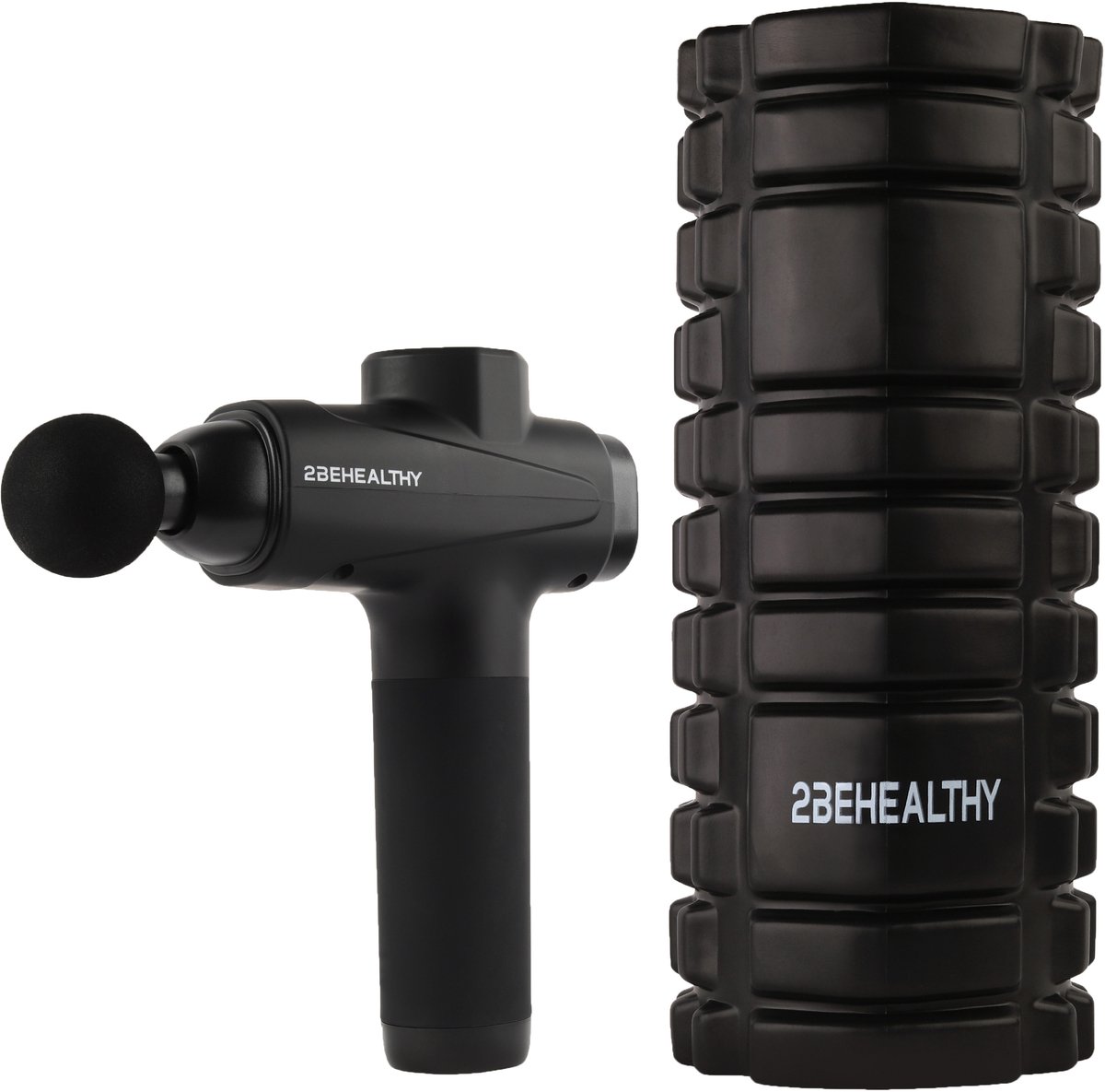 2BEHEALTHY Massage Gun Professioneel & Foam Roller - Incl. 6 - 2BEHEALTHY - €89,95