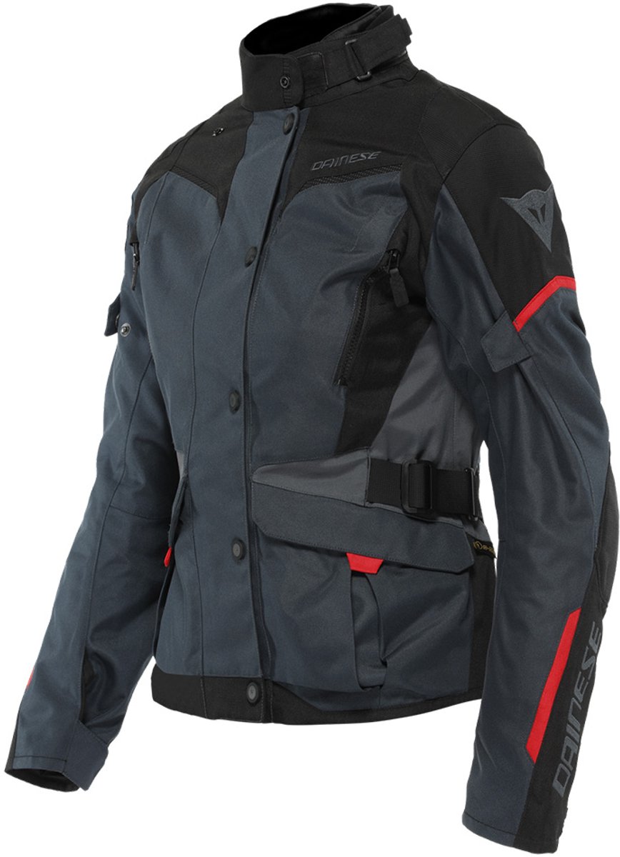 Dainese Tempest 3 D-Dry Jas Dames Ebony Zwart Lava Rood - Jas