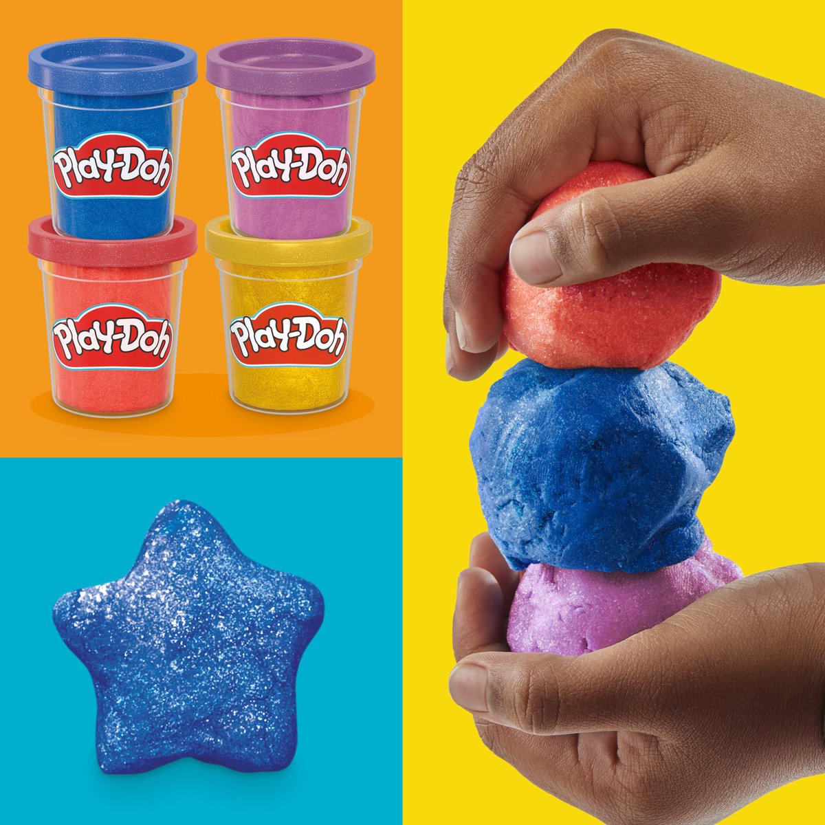 Play-Doh 4-pack Metallic glans boetseerklei — afbeelding 6