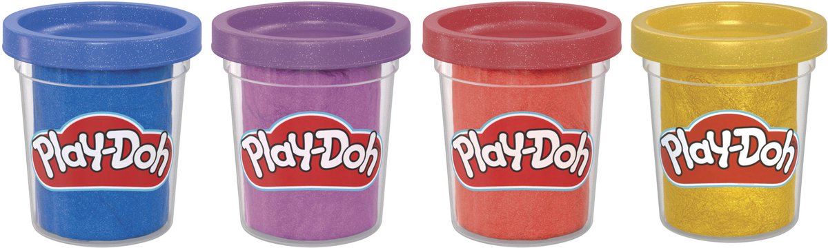 Play-Doh 4-pack Metallic glans boetseerklei — afbeelding 4