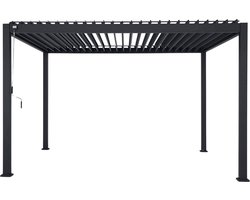 MIRADOR - Pergola 111 - 3x4m - Aluminium - Antraciet - verstelbaar lamellendak - Tuin - Terras - Pergola Wintervast - Stabiel Paviljoen