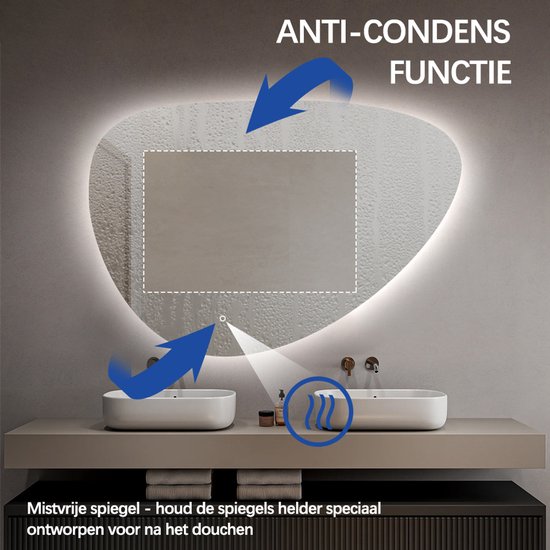 Miroir de salle de bain FENOMÉ Delafon Siècle des Lumières LED Organique Dimmable Sans Condensation 120 cm