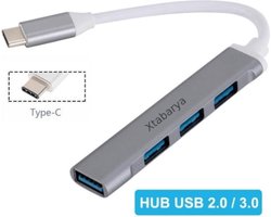 Xtabarya Usb C Hub 3.0 Type C 3.1 4 Port Multi Splitter Adapter Otg Usb Voor Macbook Pro 13 15 Air mi Pro Huawei Pc Accessoires Type-C