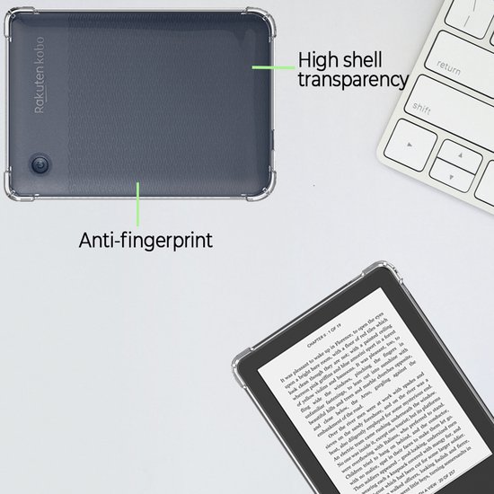 Lunso Geschikt voor Kobo Clara BW / Clara Colour hoes (6 inch) - TPU Backcover - Transparant van Lunso — afbeelding 3