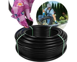 Zwarte PE-irrigatiepijp 16 mm PN6 / 25m | tuinirrigatie | weerbestendige | hoge flexibiliteit en mechanische weerstand | automatische irrigatie-accessoires voor tuin
