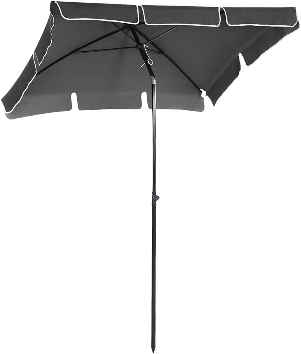 Sweiko Parasols - Strandparasols - Tuinparasols - Intrekbare parasols - Opvouwbaar - Grijs (zonder parasolvoet)