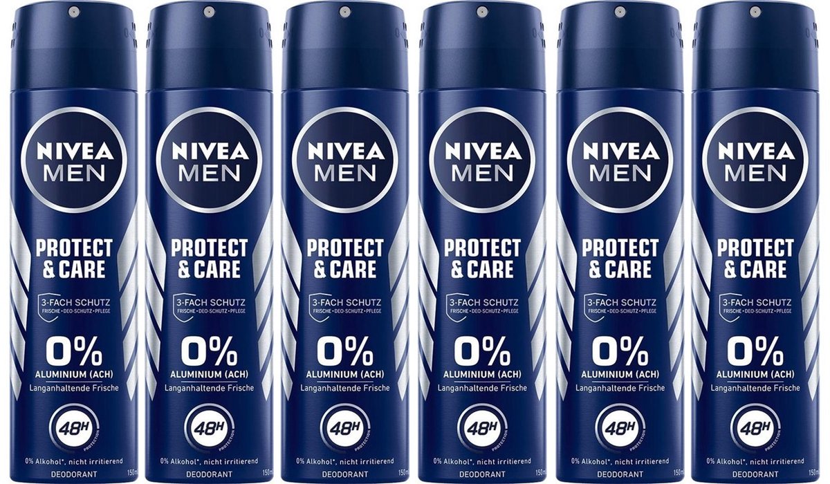 Nivea Deo Spray Men - Protect & Care - Voordeelverpakking 6 x 150 ml