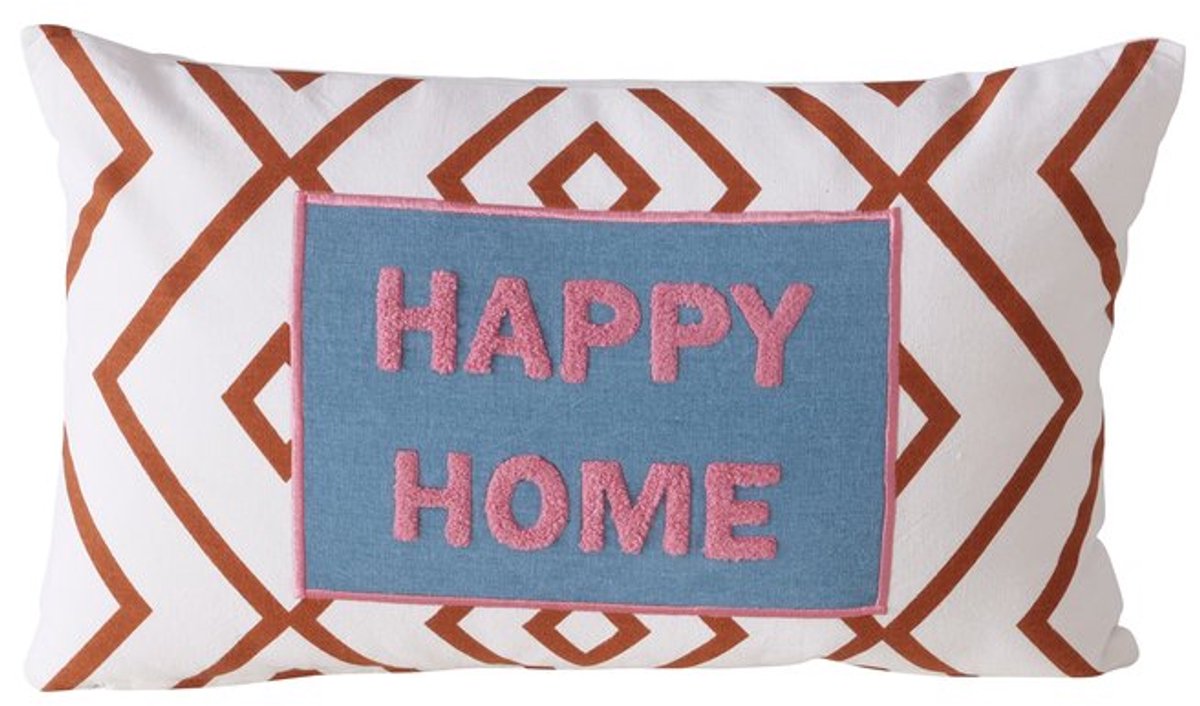 Boltze - Kussen - Sierkussen - Happy Home - Katoen - 50x30