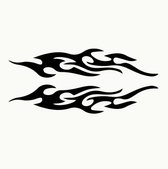 EPIN BV | Autocollant de voiture | Flammes | Noir | 2 pièces