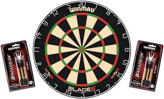 Winmau Blade 6 Dartbord – Inclusief 2 stalen dartsets
