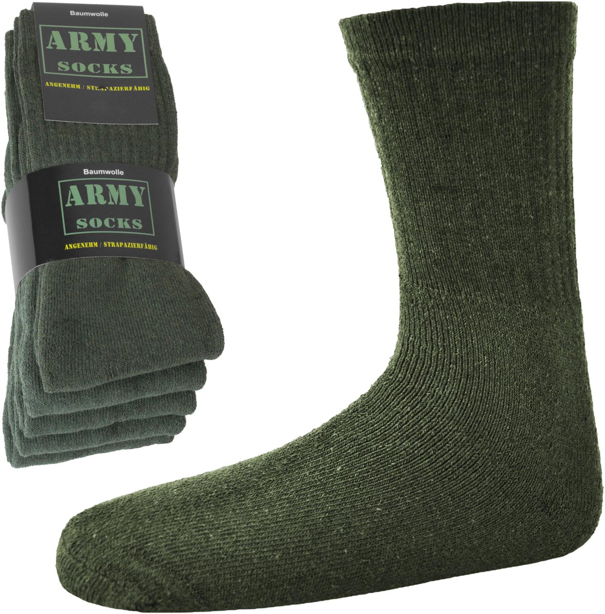 10 paar outdoor-sokken „ARMY“ Olijfgroen