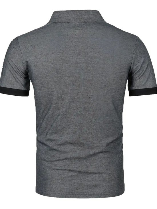 Polo de Golf Livano pour homme - T-shirt - Vêtements de golf - Accessoires de vêtements pour bébé de golf - Polo - Gris foncé + Zwart - Taille M