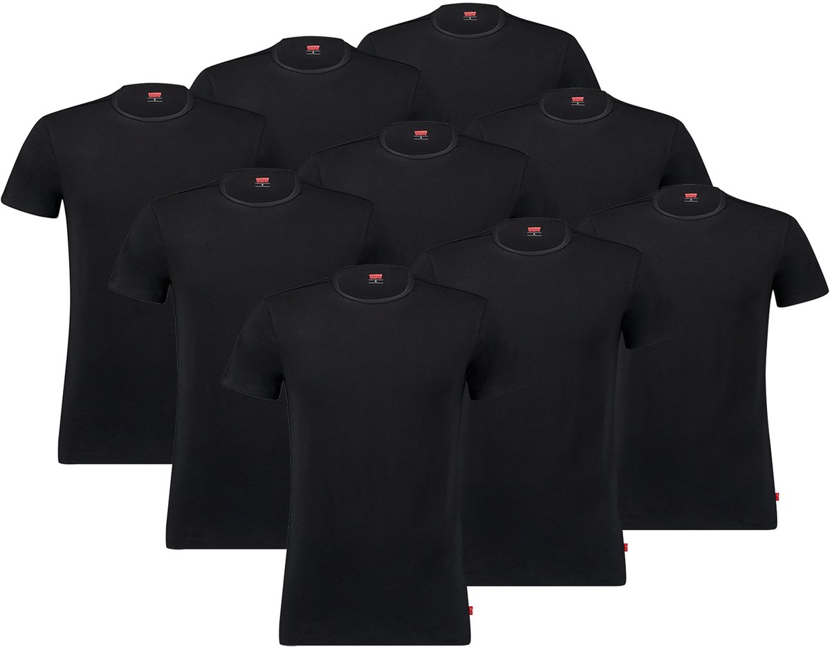 9-pack Levi’s heren T-shirt 9-pack Zwart