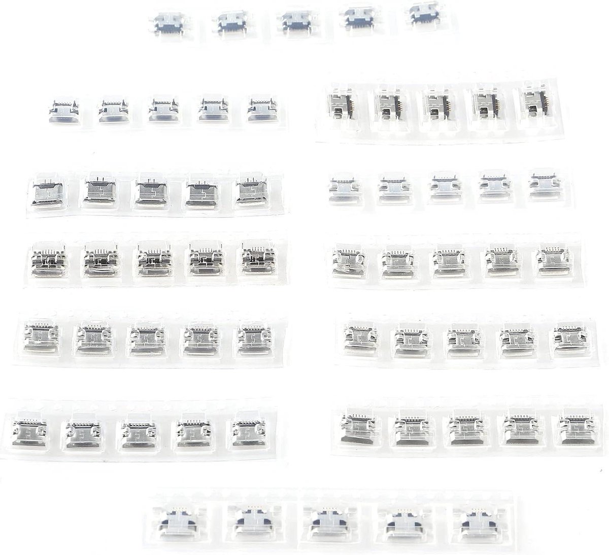 Solder Connector - Micro USB - Stainless Steel Mini SMD - Industrial Use