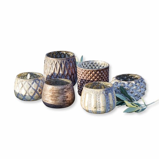 LOBERON Wind light set de 6 Fajolle gris/doré